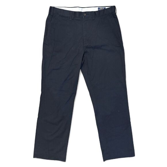 Polo Ralph Lauren Mens Stretch Classic Fit Pants 34X30 Navy Blue Chino Trousers - Picture 1 of 9